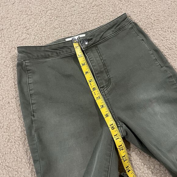 Free People Just Float On Flare Jeans Army Green Size 26 - Picture 9 of 10